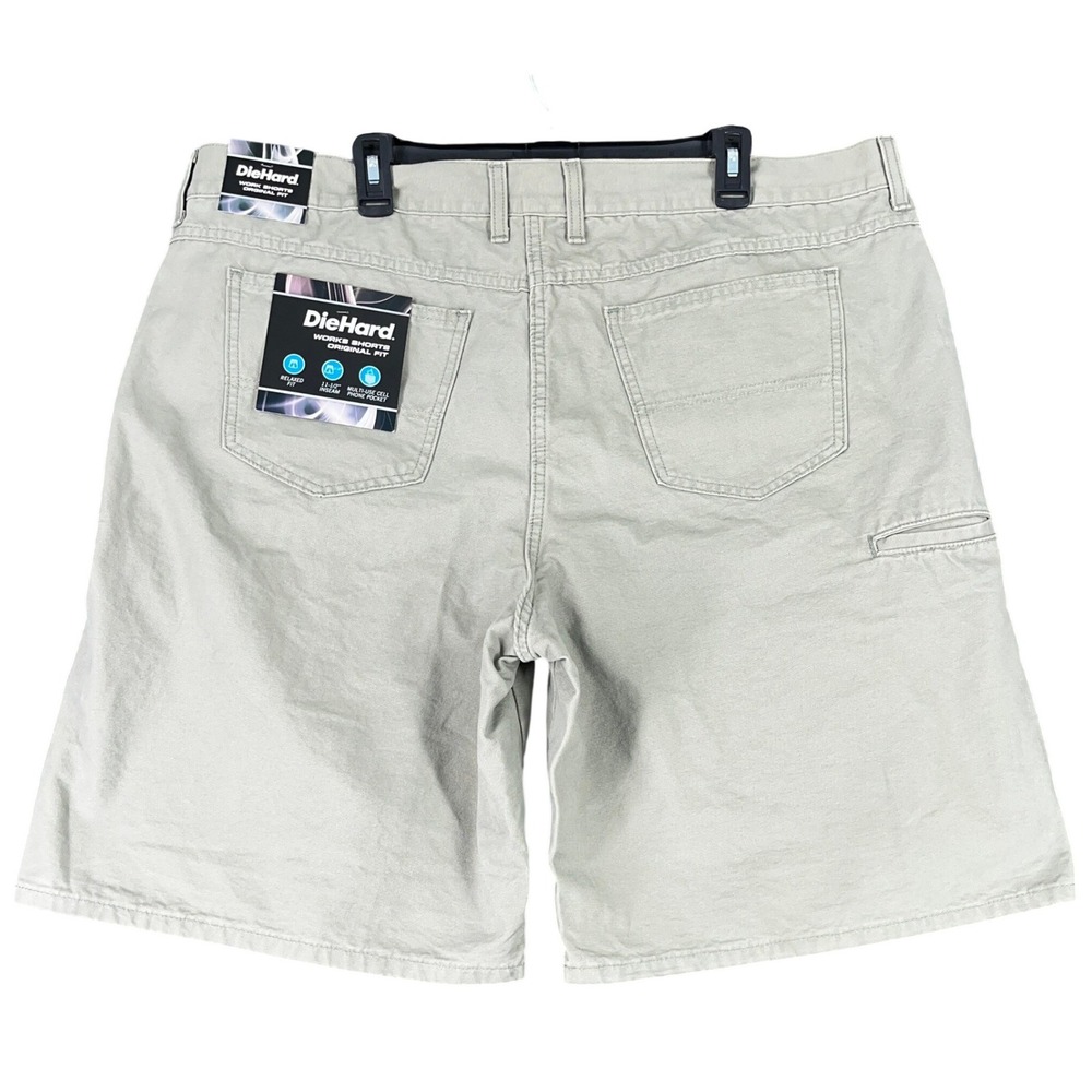 DieHard Work Shorts Men 42 Relaxed Fit Cell Phone Pocket Canvas Utility Workwear
